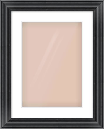 Black Spoon Frame for 297 × 420mm artwork, with Smooth White Single Mount