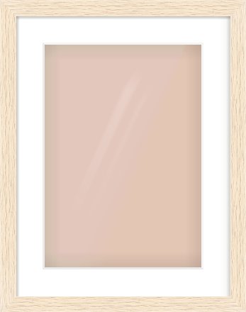 Ivory Flat Frame for 297 × 420mm artwork, with Smooth White Single Mount