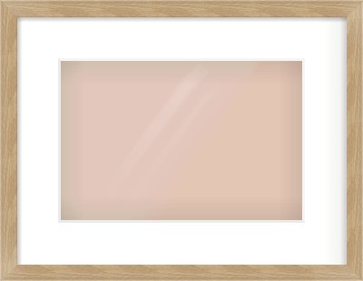 Oak Veneer Flat Frame for 30 × 20cm artwork, with Smooth White Single Mount