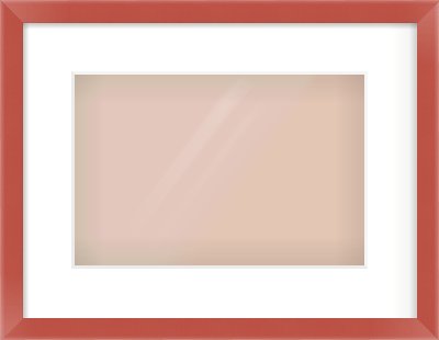Red Paint Flat Frame for 30 × 20cm artwork, with Smooth White Single Mount