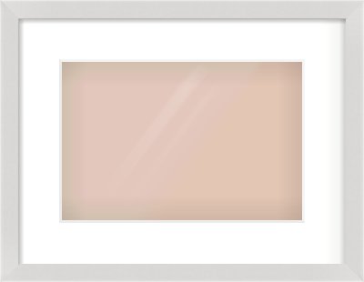 Silver Flat Frame for 30 × 20cm artwork, with Smooth White Single Mount