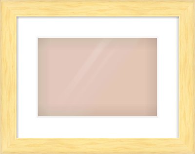 Natural Wood Stepped Flat Frame for 30 × 20cm artwork, with Smooth White Single Mount
