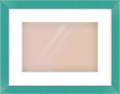 Green Paint Flat Frame for 30 × 20cm artwork, with Smooth White Single Mount