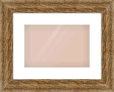Characteristic Brown Flat Frame for 30 × 20cm artwork, with Smooth White Single Mount