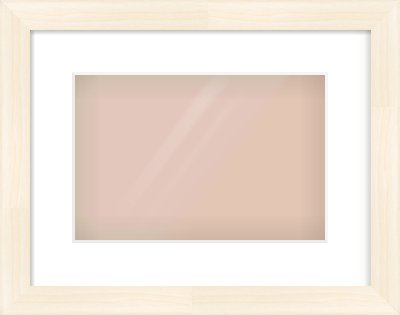 Natural Wood Flat Frame for 30 × 20cm artwork, with Smooth White Single Mount
