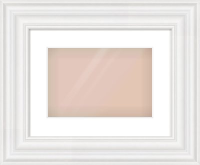 White Spoon Frame for 30 × 20cm artwork, with Smooth White Single Mount