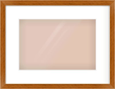 Natural Wood Flat Frame for 30 × 20cm artwork, with Smooth White Single Mount