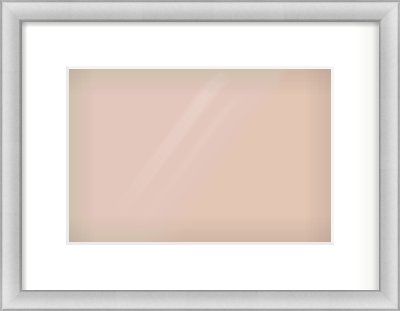 Silver Cushion Frame for 30 × 20cm artwork, with Smooth White Single Mount