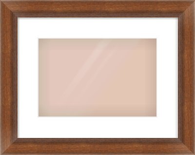 Brown Flat Frame for 30 × 20cm artwork, with Smooth White Single Mount