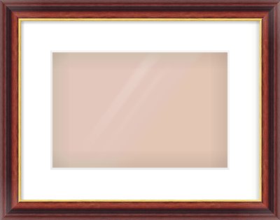 Brown Reverse Frame for 30 × 20cm artwork, with Smooth White Single Mount