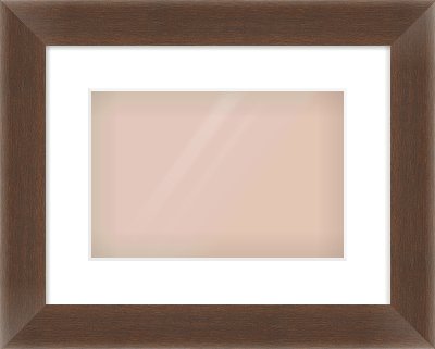 Brown Flat Frame for 30 × 20cm artwork, with Smooth White Single Mount