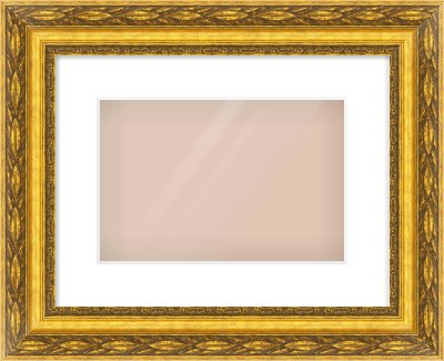 Gold Spoon Frame for 30 × 20cm artwork, with Smooth White Single Mount