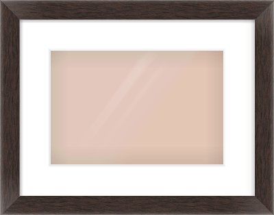 Brown Flat Frame for 30 × 20cm artwork, with Smooth White Single Mount