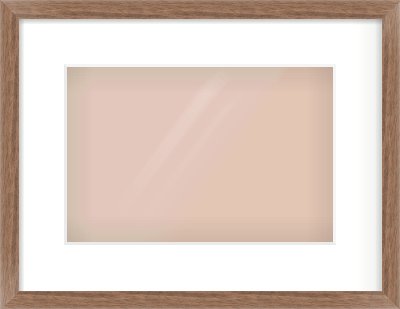 Walnut Flat Frame for 30 × 20cm artwork, with Smooth White Single Mount