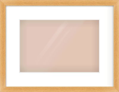 Oak Veneer Flat Frame for 30 × 20cm artwork, with Smooth White Single Mount