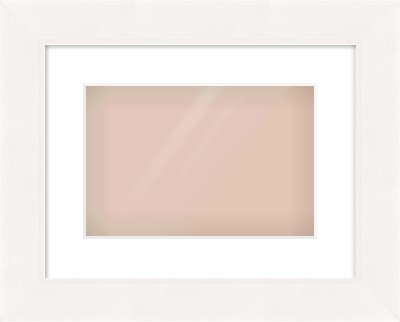 White Beveled Frame for 30 × 20cm artwork, with Smooth White Single Mount