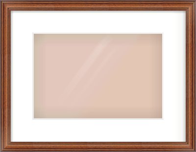 Brown Cushion Frame for 30 × 20cm artwork, with Smooth White Single Mount