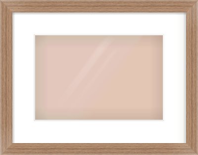Walnut Flat Frame for 30 × 20cm artwork, with Smooth White Single Mount