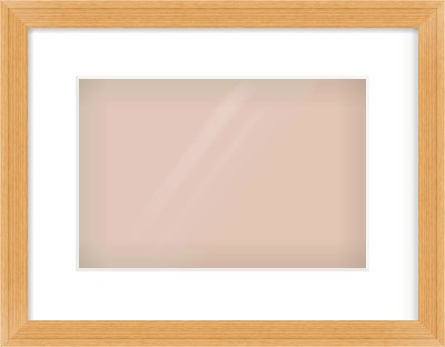 Oak Veneer Flat Frame for 30 × 20cm artwork, with Smooth White Single Mount