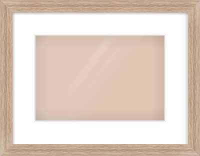 Light Walnut Flat Frame for 30 × 20cm artwork, with Smooth White Single Mount