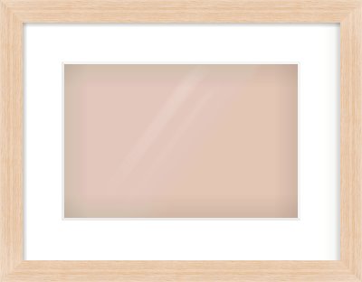 Light Oak Veneer Flat Frame for 30 × 20cm artwork, with Smooth White Single Mount