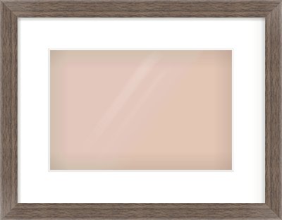 Dark Walnut Flat Frame for 30 × 20cm artwork, with Smooth White Single Mount