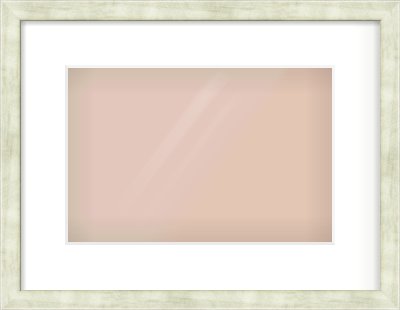 Champagne Flat Frame for 30 × 20cm artwork, with Smooth White Single Mount