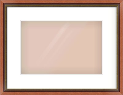 Brown Spoon Frame for 30 × 20cm artwork, with Smooth White Single Mount