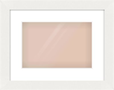 White Flat Frame for 30 × 20cm artwork, with Smooth White Single Mount