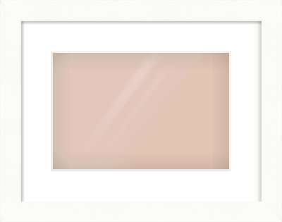 White Bevel Frame for 30 × 20cm artwork, with Smooth White Single Mount
