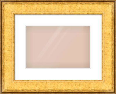 Gold Flat Frame for 30 × 20cm artwork, with Smooth White Single Mount
