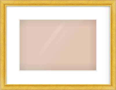 Gold Cushion Frame for 30 × 20cm artwork, with Smooth White Single Mount