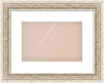 Silver Flat Frame for 30 × 20cm artwork, with Smooth White Single Mount