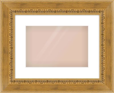 Gold Reverse Frame for 30 × 20cm artwork, with Smooth White Single Mount