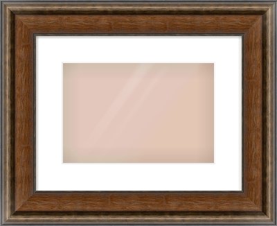 Walnut / Pewter Spoon Frame for 30 × 20cm artwork, with Smooth White Single Mount
