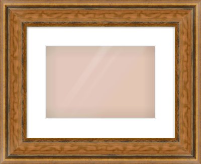 Gold Scoop Frame for 30 × 20cm artwork, with Smooth White Single Mount