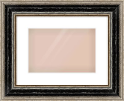 Black & Champagne Silver Spoon Frame for 30 × 20cm artwork, with Smooth White Single Mount