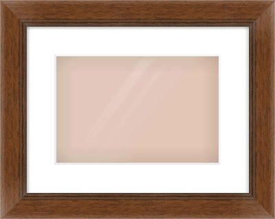 Brown Flat Frame for 30 × 20cm artwork, with Smooth White Single Mount