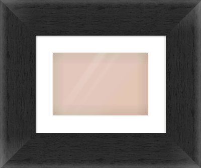 Black Flat Frame for 30 × 20cm artwork, with Smooth White Single Mount