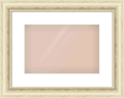 Ivory Distressed Frame for 30 × 20cm artwork, with Smooth White Single Mount
