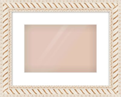 Off White & Gold Dome Frame for 30 × 20cm artwork, with Smooth White Single Mount