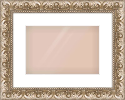 Silver Scoop Frame for 30 × 20cm artwork, with Smooth White Single Mount