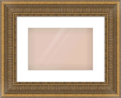 Gold Scoop Frame for 30 × 20cm artwork, with Smooth White Single Mount