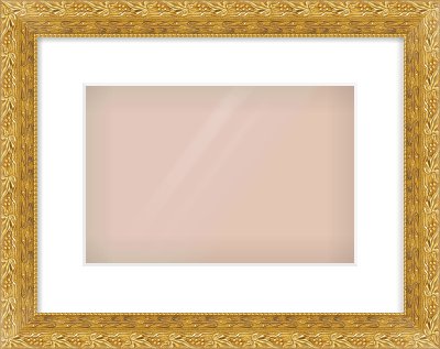 Gold Spoon Frame for 30 × 20cm artwork, with Smooth White Single Mount