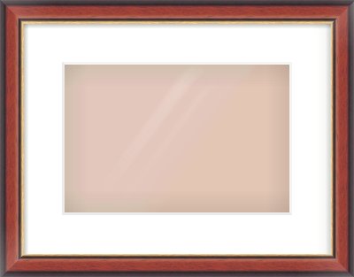 Brown Cushion Frame for 30 × 20cm artwork, with Smooth White Single Mount