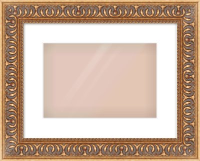 Gold Reverse Frame for 30 × 20cm artwork, with Smooth White Single Mount