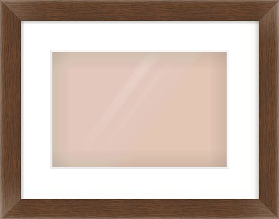 Brown Flat Frame for 30 × 20cm artwork, with Smooth White Single Mount