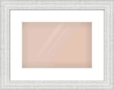Silver Foil Flat Frame for 30 × 20cm artwork, with Smooth White Single Mount