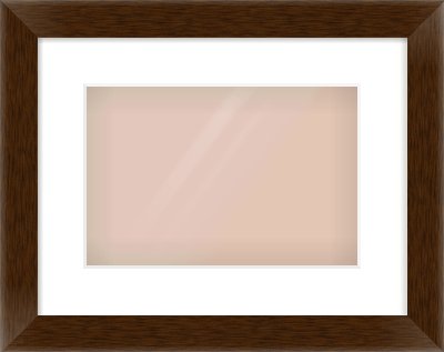 Wenge Flat Frame for 30 × 20cm artwork, with Smooth White Single Mount