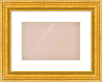 Gold Spoon Frame for 30 × 20cm artwork, with Smooth White Single Mount